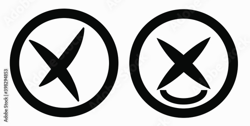 Cancel icon. Prohibition of action. Stop procedure. Cancel download. Vector icon.