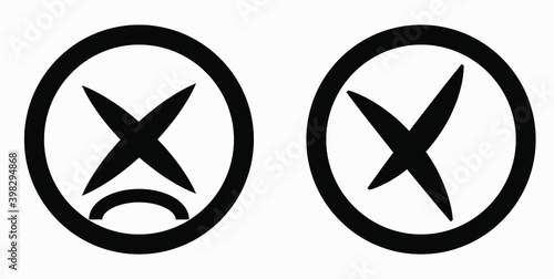 Cancel icon. Prohibition of action. Stop procedure. Cancel download. Vector icon.