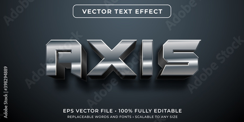Editable text effect - robotic metal style