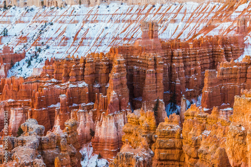 Winter Sunrise On The Hoodoos of Silent City From Sunset Point, Bryce Canyon National Park, Utah, USA