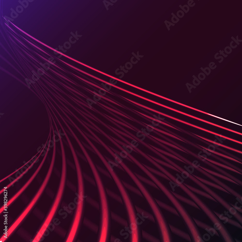 Beautiful purple pink abstract magical energy electric spiral twisted cosmic fire lattices of lines, stripes, sticks, rods of brilliant glowing on a purple background. illustration. Texture