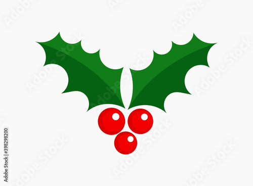 Christmas holly icon.