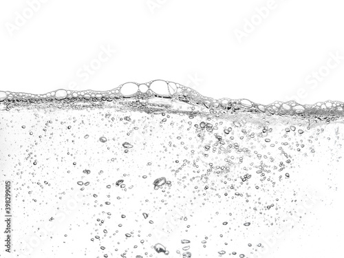 Foto Soapy water with bubbles floating on surface of wash water
