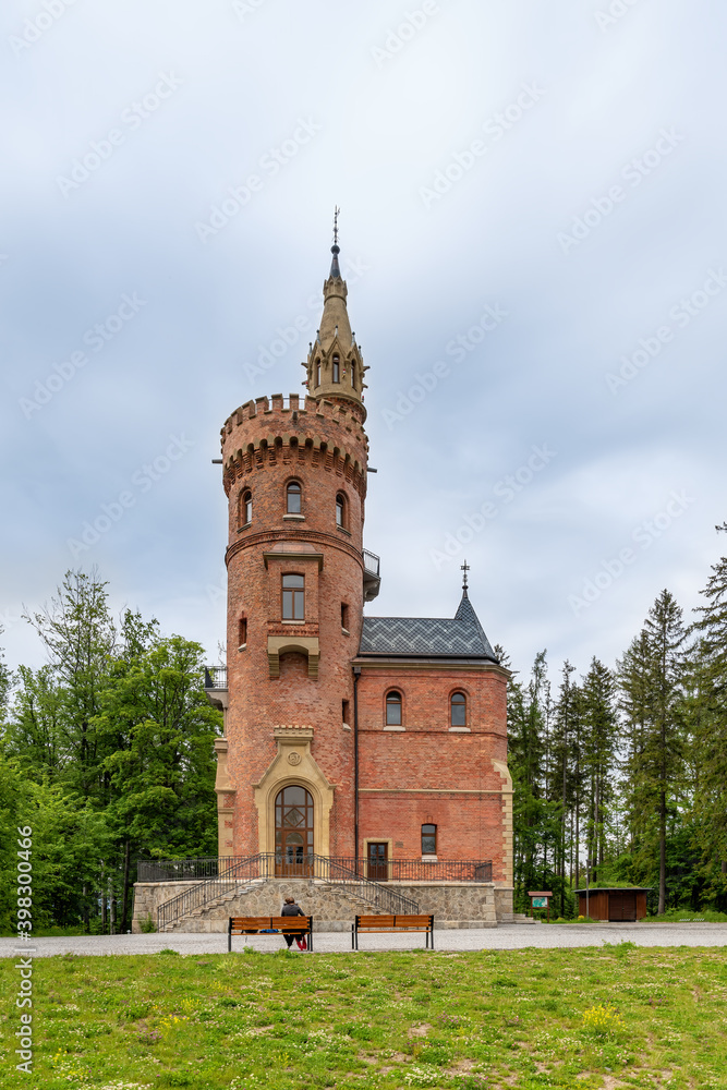Lookout tower in spa forest of Karlovy Vary (Karlsbad) - Czech Republic