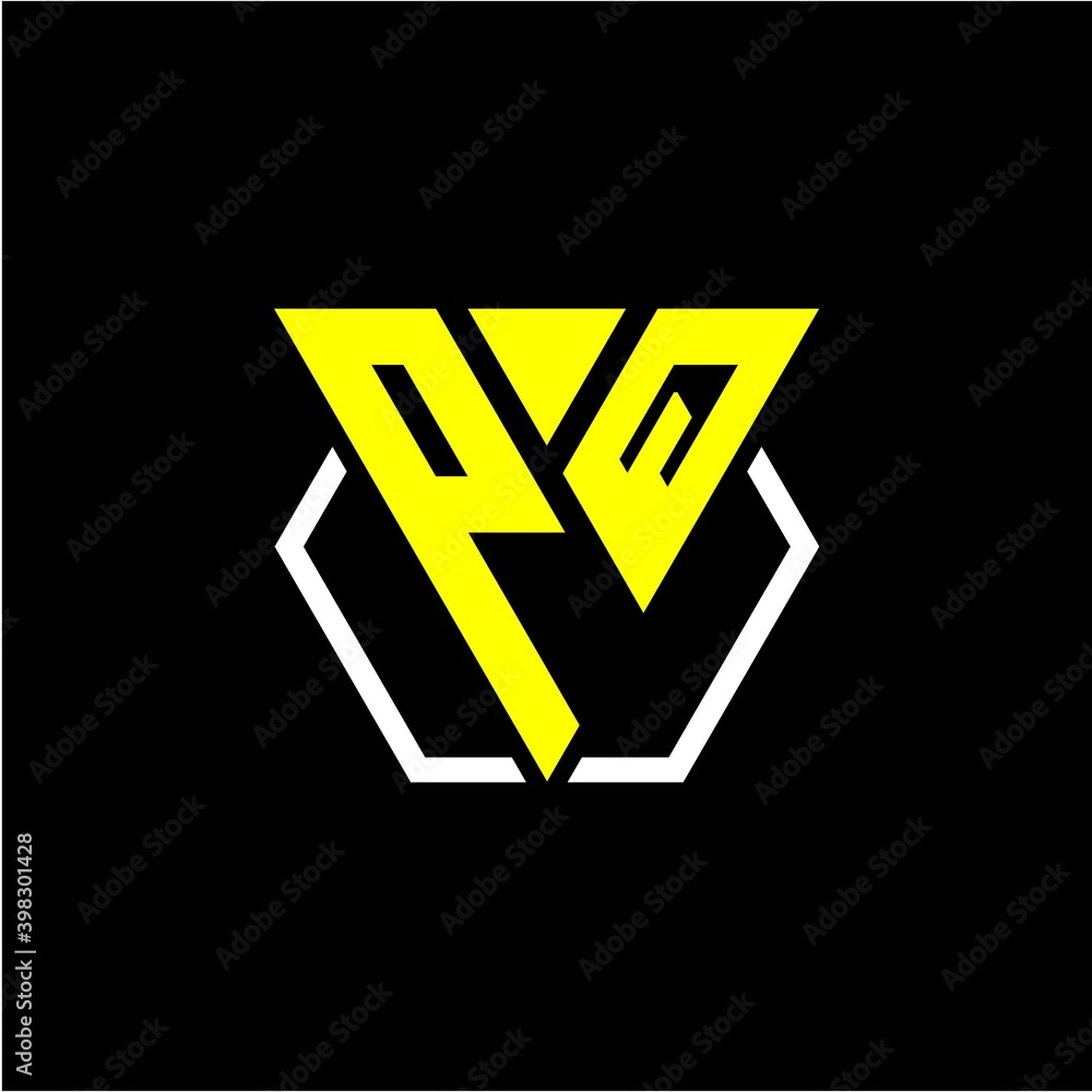 initials triangle P Q has a simple modern minimalist design with cup decoration initials triangle P Q has a simple modern minimalist design with cup decoration