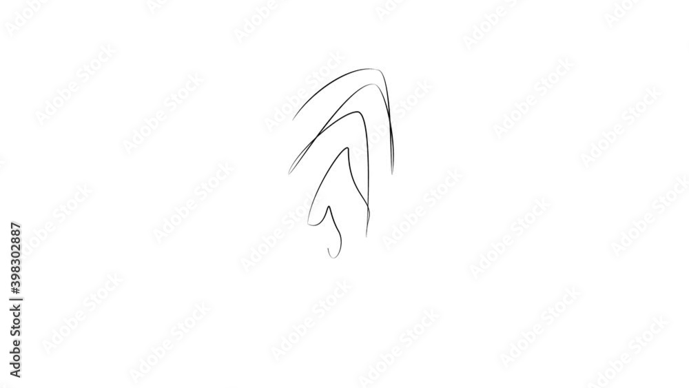 Drop on leaf in one line. Black line animation on white background Drop on leaf in one line. Black line animation on white background