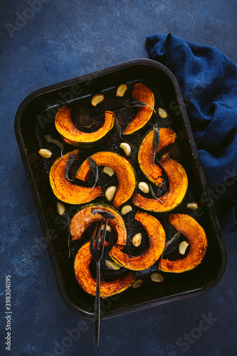 Pan of Kabocha Squash photo