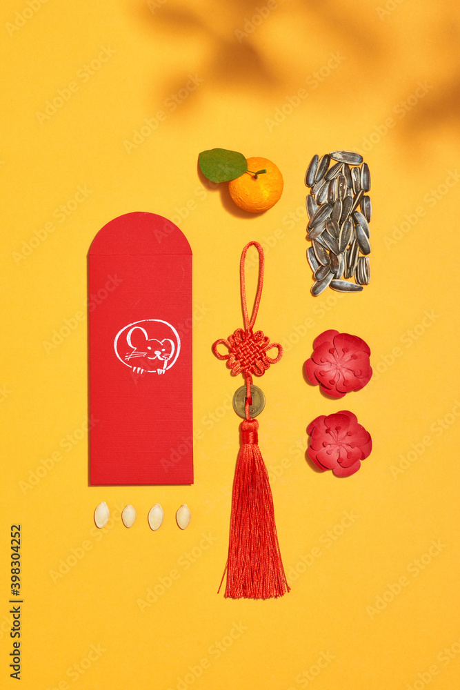 Lunar New Year Concept. Flatlay. Lunar New Year Concept. Flatlay.