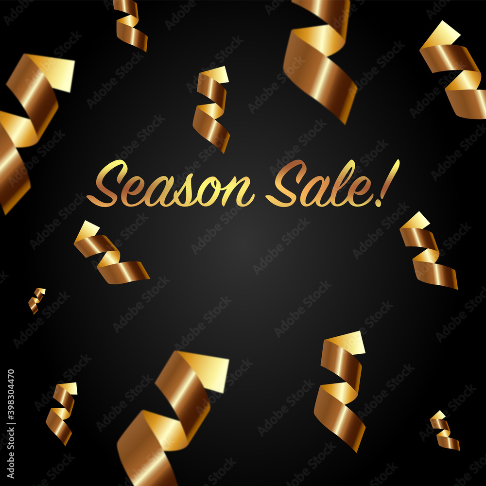 Season Sale Serpentine Black Style golden christmas background Season Sale Serpentine Black Style golden christmas background