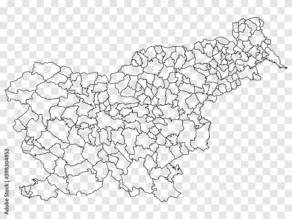 Vecteur Stock Blank map of Slovenia. Municipalities of Slovenia map ...