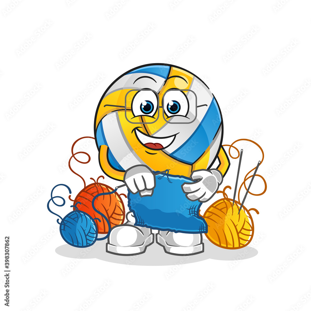 volleyball tailor mascot. cartoon vector