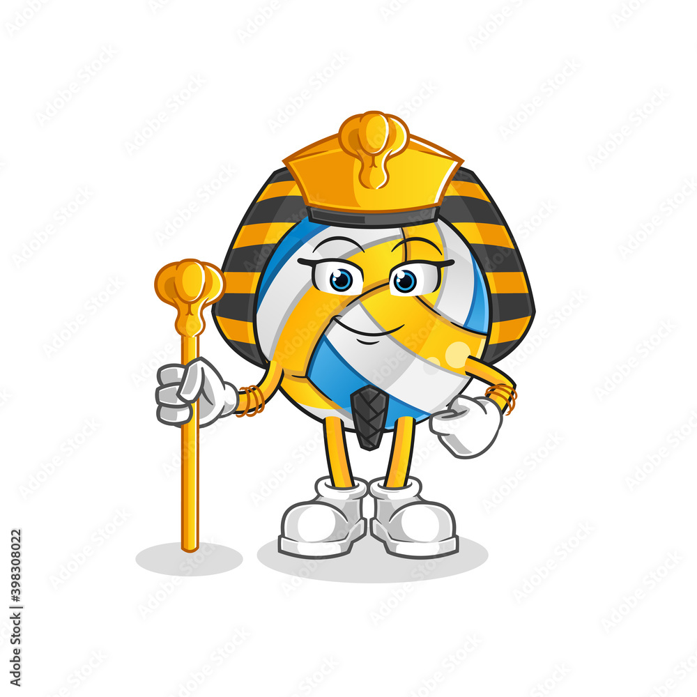 Fototapeta premium volleyball ancient egypt cartoon. cartoon mascot vector