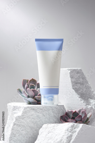 Mockup product package tube container design photo