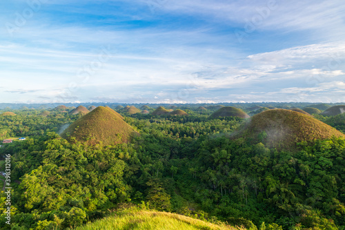 Summer landscape of Chocolate hills in Bohol, Phillipines. photo
