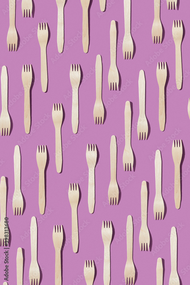 Wooden disposable forks pattern. Wooden disposable forks pattern.