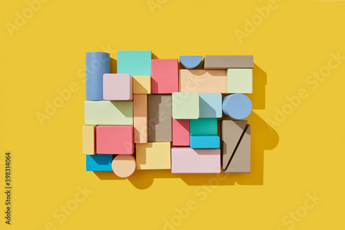 Geometric constructror from colorful figures. photo