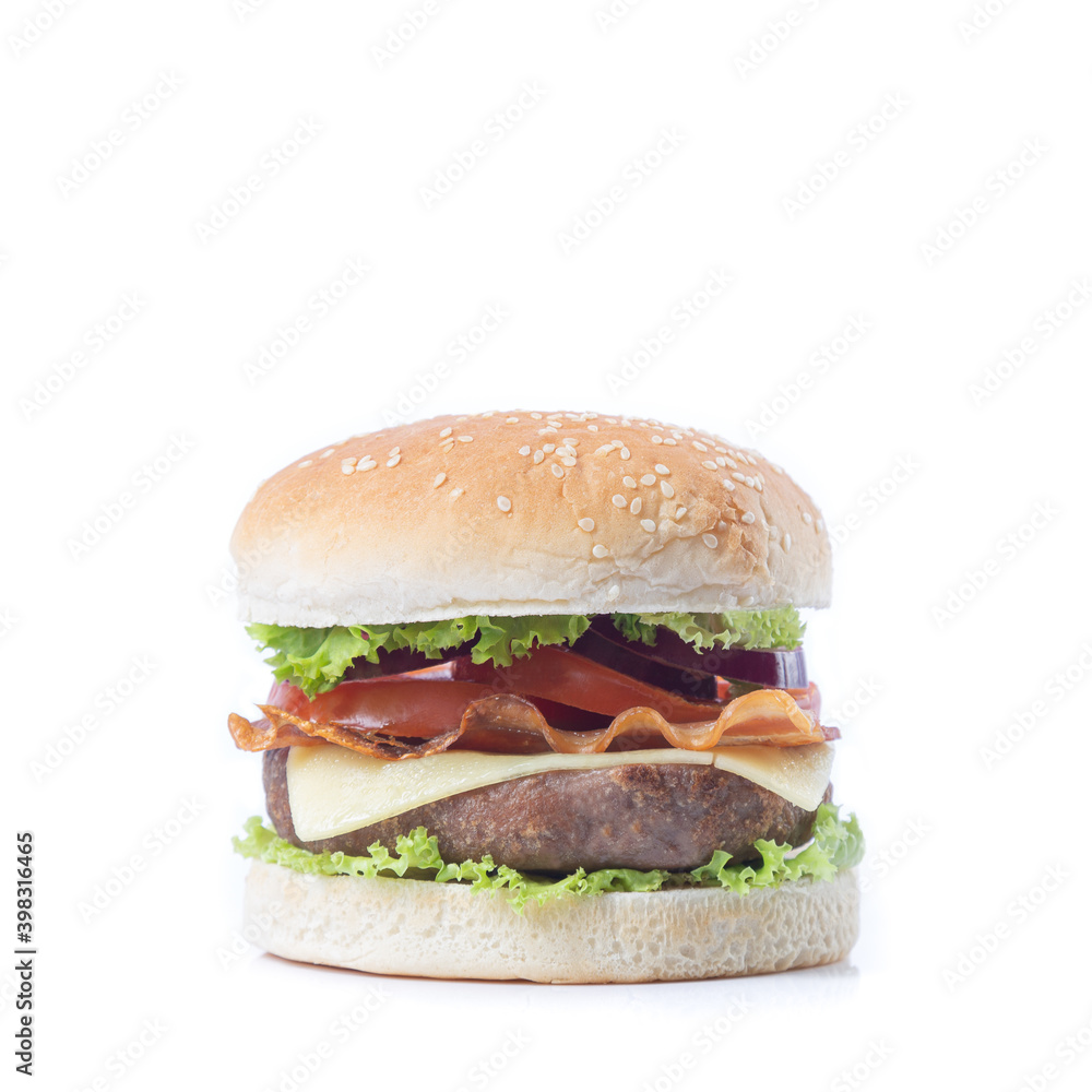 Hamburger isolated on white background. Hamburger isolated on white background.