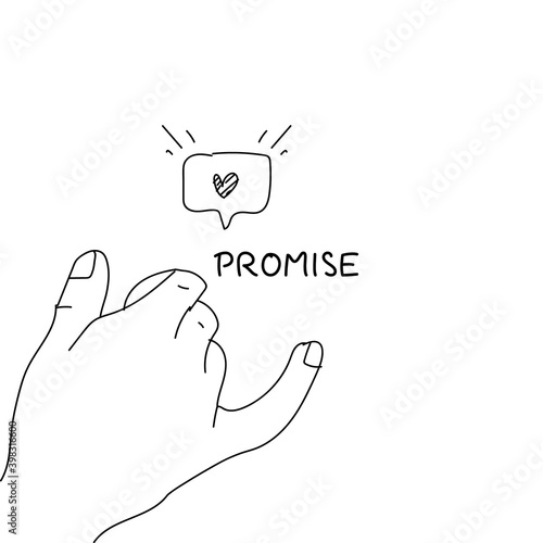 Line art hand drawn promise concept design