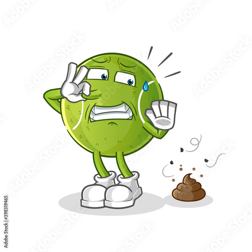 tennis with stinky waste illustration. character vector