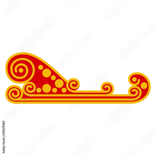 Christmas sleigh. Vector illustration isolated on white background.