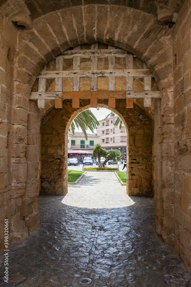 Ancient city gate in Alcúdia Balearic Islands Spania,mediterranean,Europe