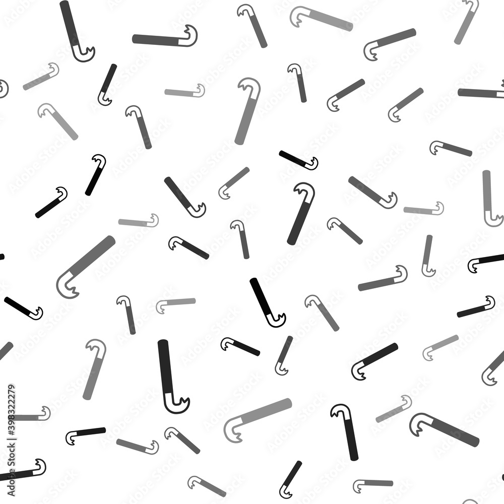 Black Crowbar icon isolated seamless pattern on white background. Vector Illustration. Black Crowbar icon isolated seamless pattern on white background. Vector Illustration.