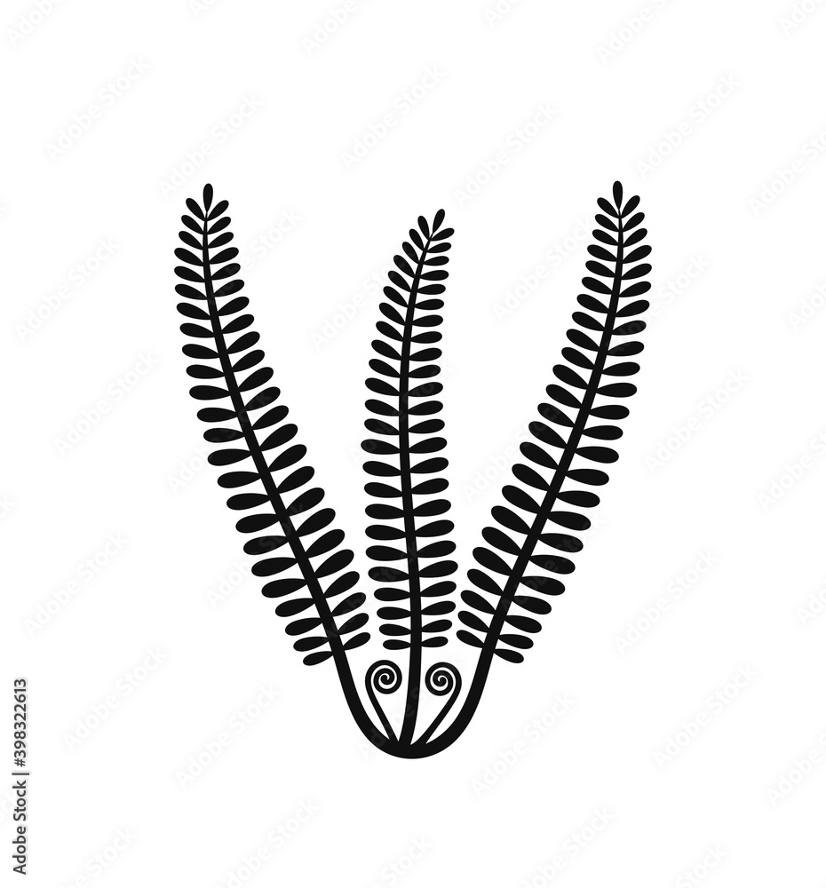 Fern logo. Isolated fern on white background Fern logo. Isolated fern on white background