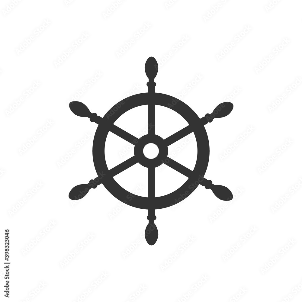 Helm icon. Navigation sea ocean symbol. Nautical maritime vector illustration. Isolated on white Helm icon. Navigation sea ocean symbol. Nautical maritime vector illustration. Isolated on white
