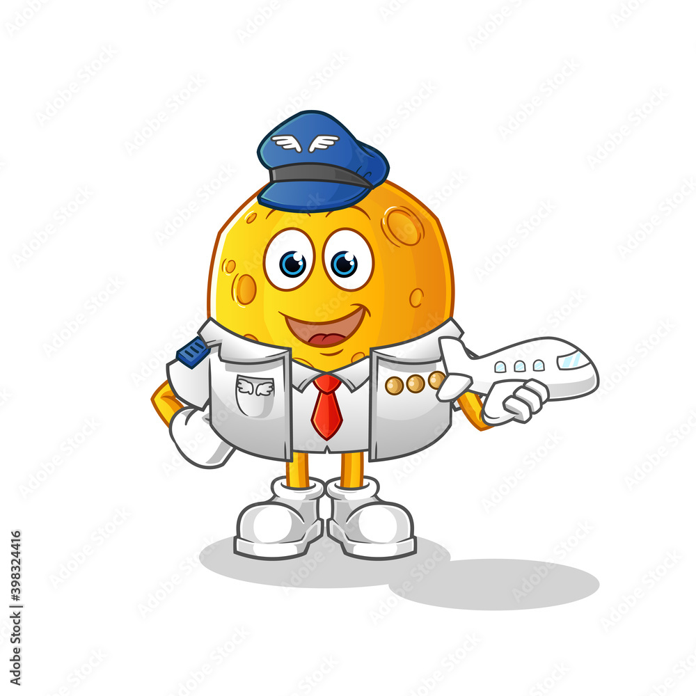 moon pilot mascot. cartoon vector moon pilot mascot. cartoon vector