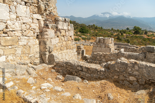 Ruins of ancient Xanthos town, Turkey old roman and lycian rock tombes and civilization