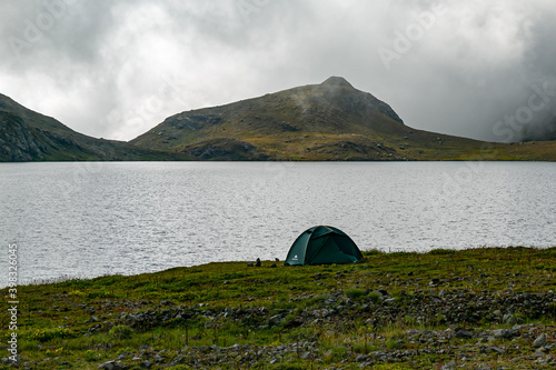 camping in the mountains