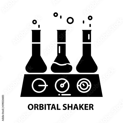 orbital shaker icon, black vector sign with editable strokes, concept illustration