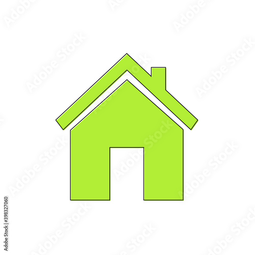Home icon, house symbol, flat graphic design template, web sign, vector illustration