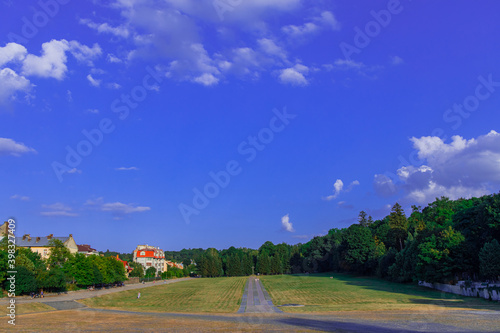 rustic rural spring season day time clear weather outskirts building landmark and park outdoor environment space