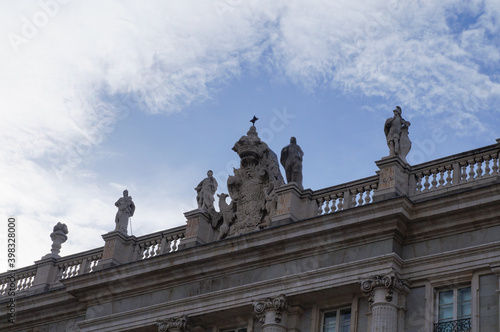 Part of  Royal Palace facade with statues, Madrid, Spain  © Natalia