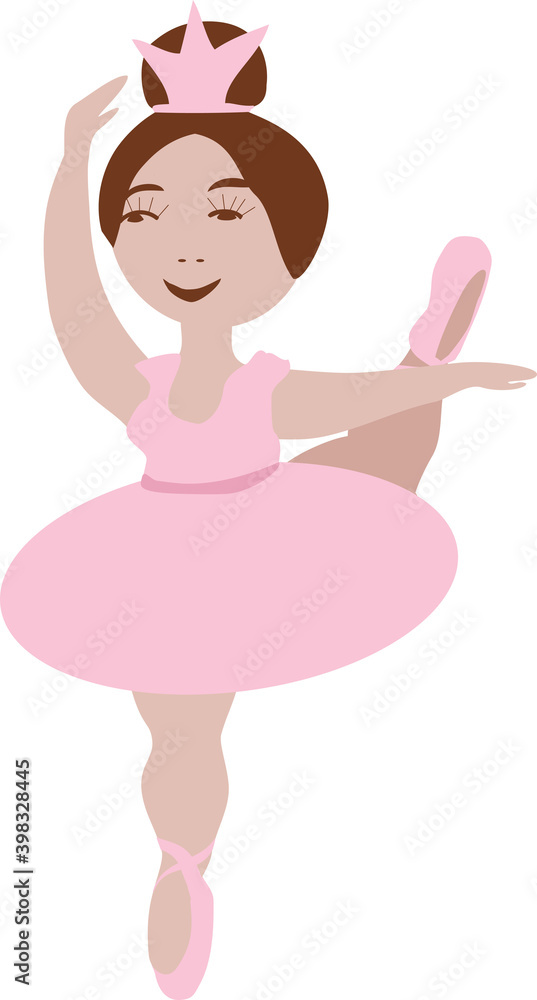vector image of a little ballerina girl in a pink dress vector image of a little ballerina girl in a pink dress