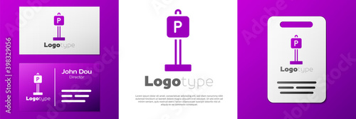 Logotype Parking icon isolated on white background. Street road sign. Logo design template element. Vector.