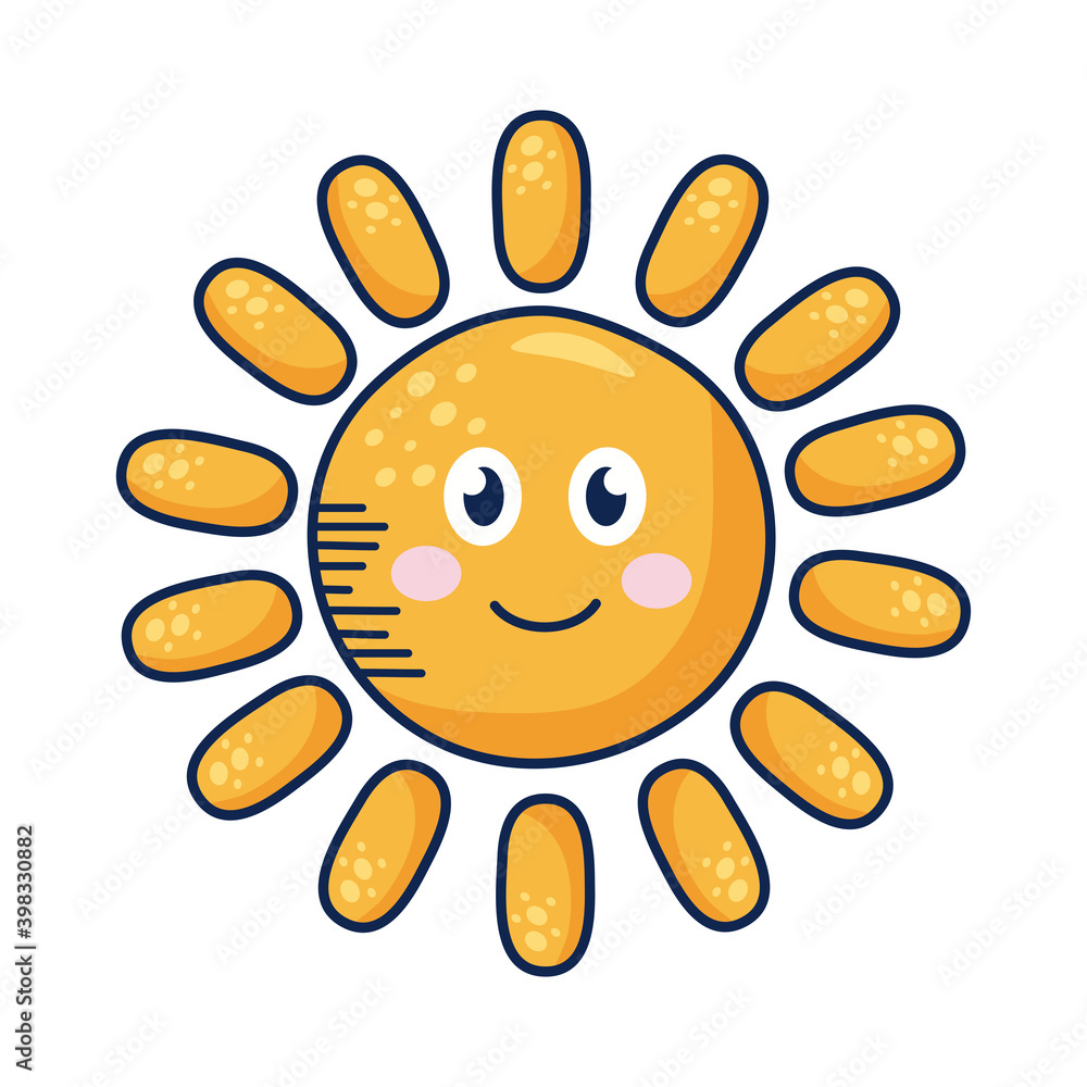 sun kawaii weather comic character sun kawaii weather comic character