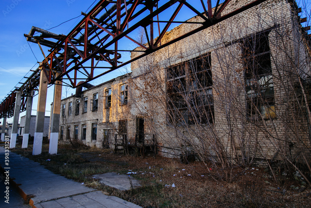 Old abandoned industrial building waiting for demolition Old abandoned industrial building waiting for demolition