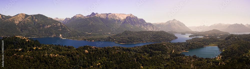 panoramic view of the Nahuel Huapi lake in Bariloche panoramic view of the Nahuel Huapi lake in Bariloche