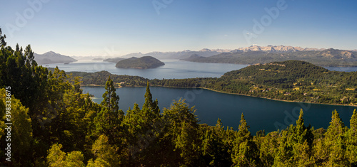 panoramic view of the Nahuel Huapi lake in Bariloche Argentina