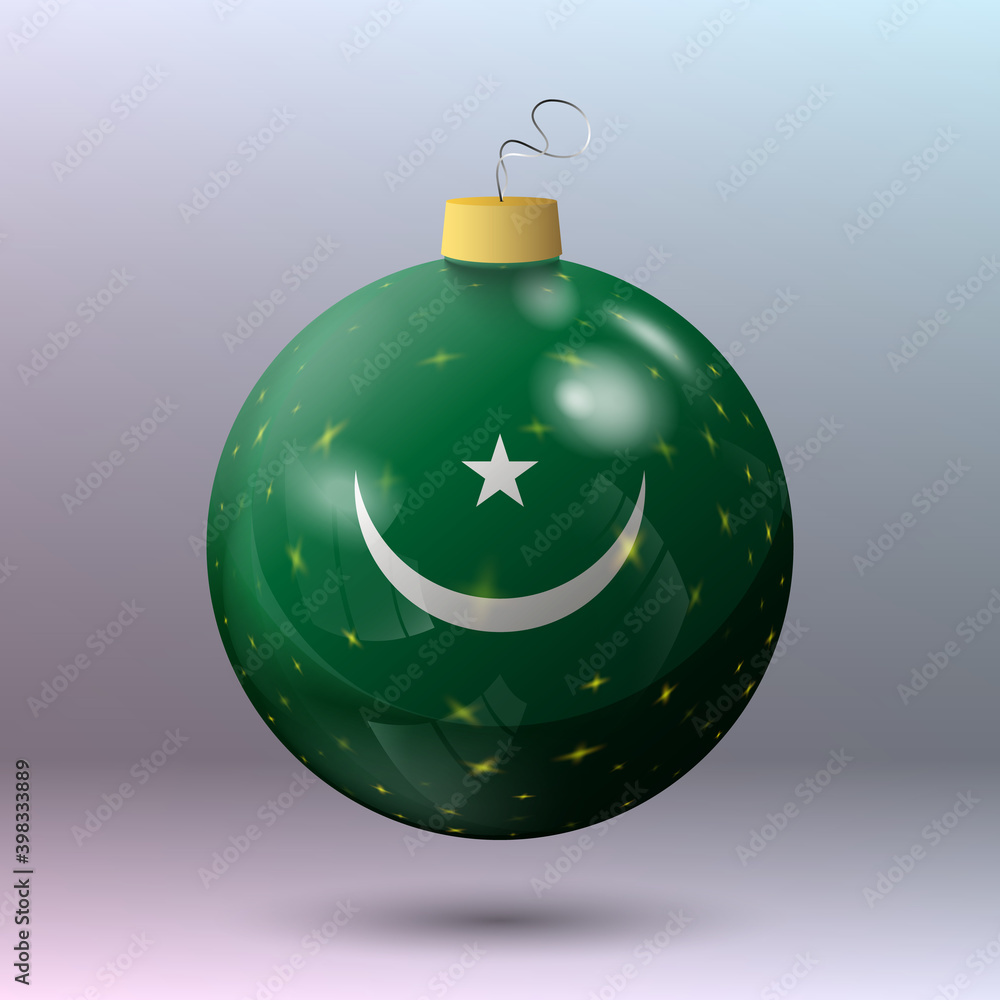 Vector - Merry Christmas ball with Mauritania flag Vector - Merry Christmas ball with Mauritania flag