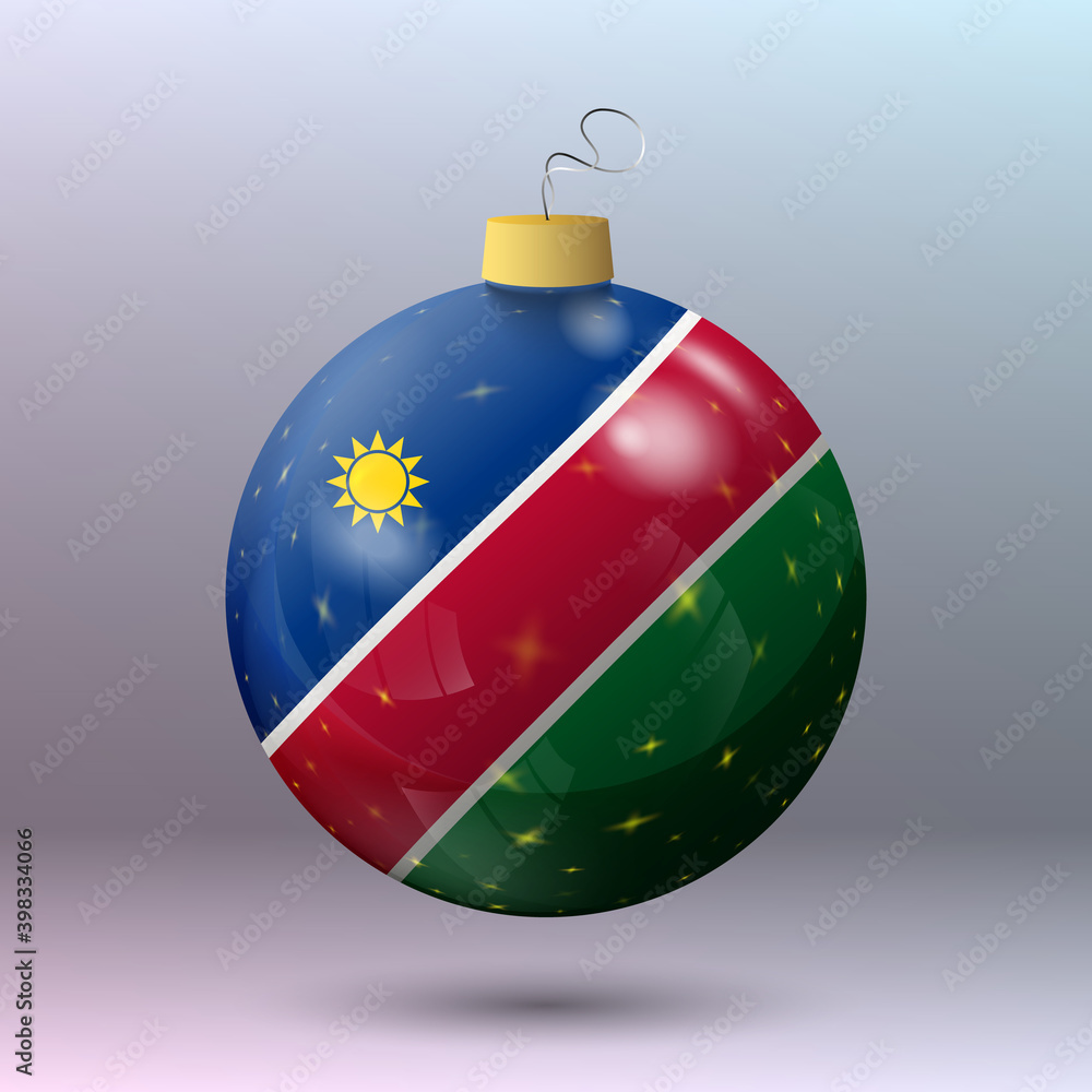 Vector - Merry Christmas ball with Namibia flag Vector - Merry Christmas ball with Namibia flag