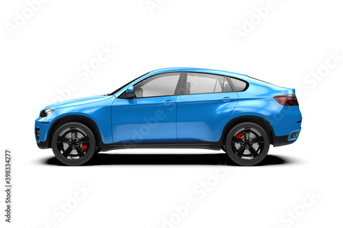 Blue generic suv isolated on a white background