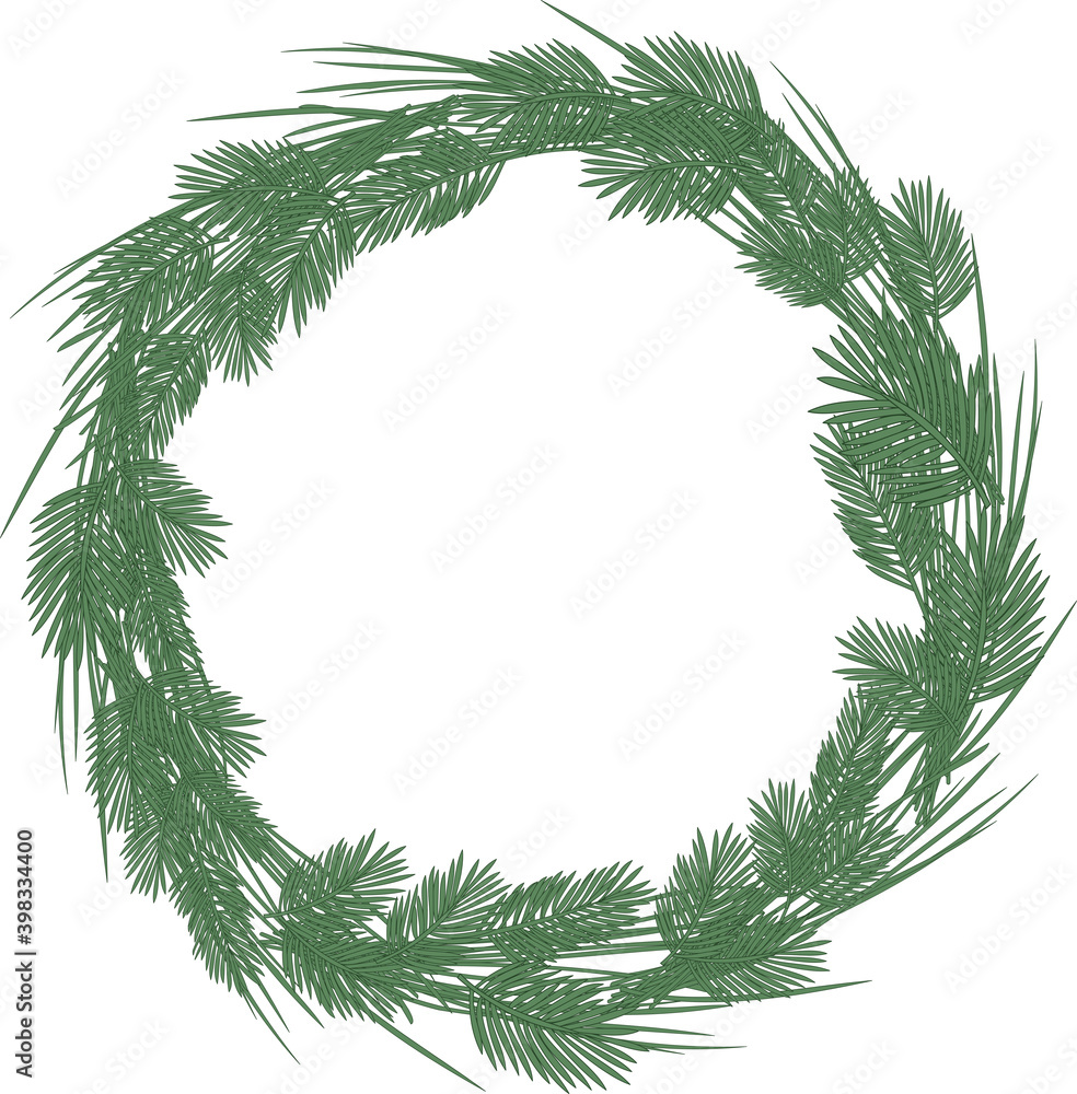 vector image of a simple Christmas tree wreath