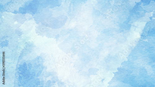 Abstract winter blueand white watercolor background