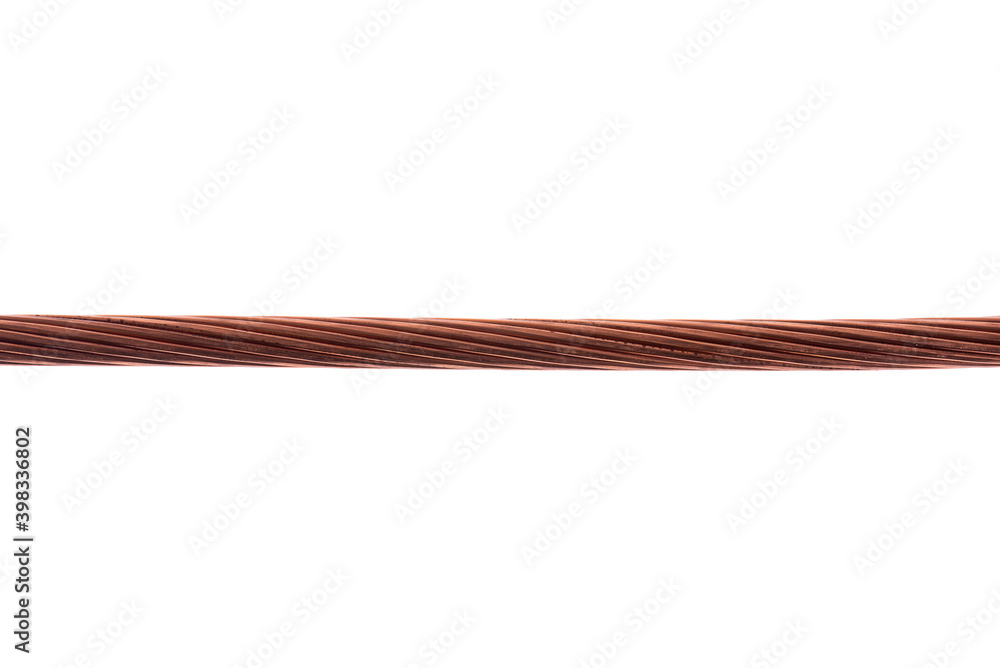 Copper Wire Line Isolated on White Background Copper Wire Line Isolated on White Background