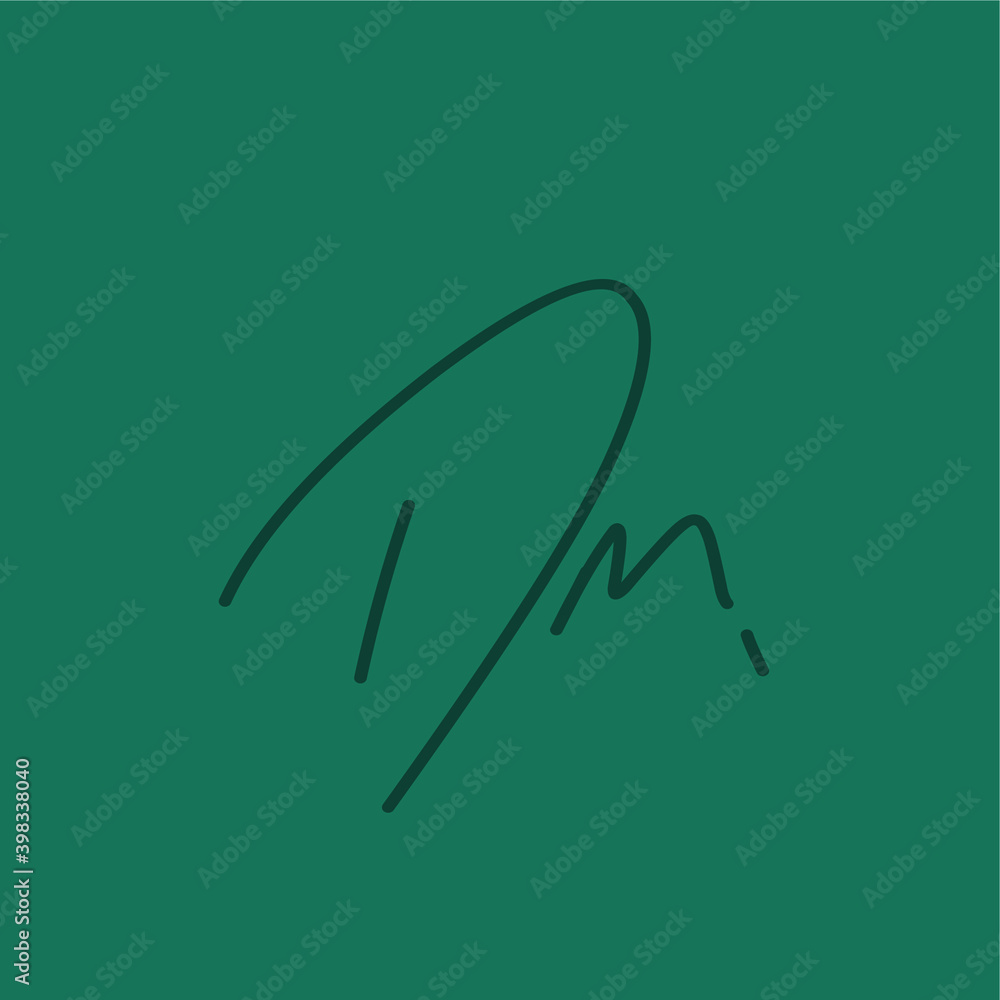 DM green background handwritten logo DM green background handwritten logo