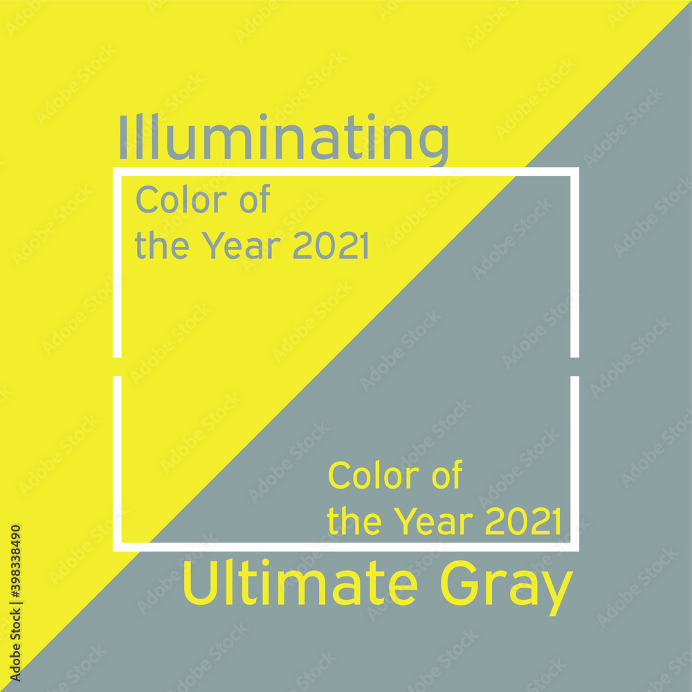 illuminating, Ultimate Gray - new color of the Year 2021. Trendy fashion color samples with name. Prediction of popular colors in 2021. Vector illustration. illuminating, Ultimate Gray - new color of the Year 2021. Trendy fashion color samples with name. Prediction of popular colors in 2021. Vector illustration.