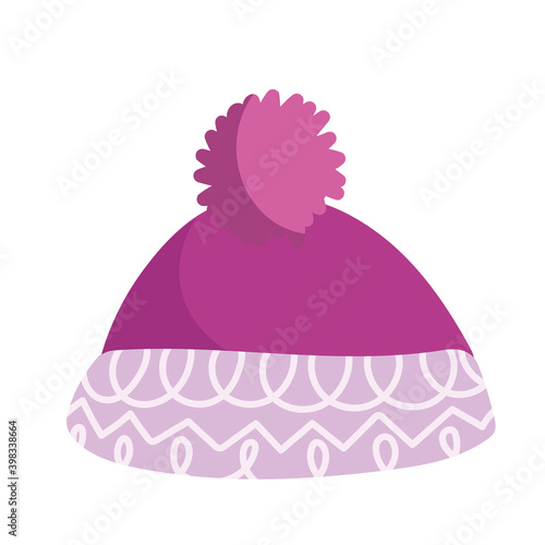 winter hat warm accessory casual icon isolation